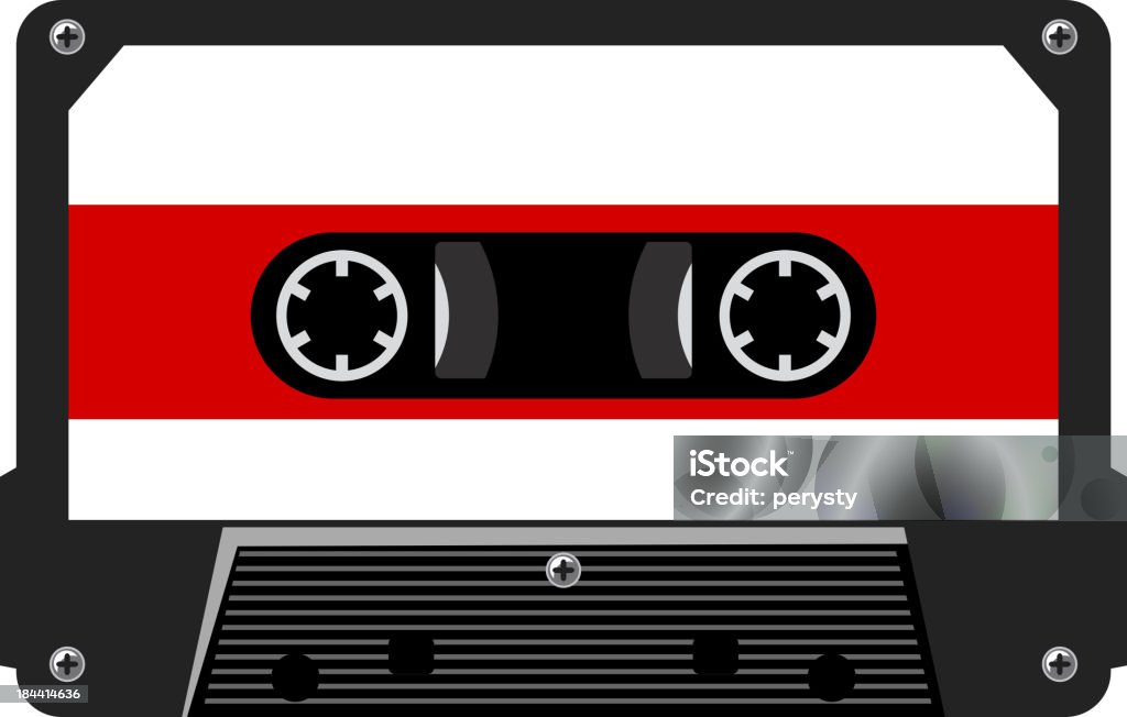 Audio cassette 1970 stock vector