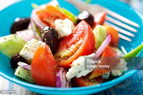 Rustic Greek Salad Stock Photo - Download Image Now - Greek Food, Modern, Close-up