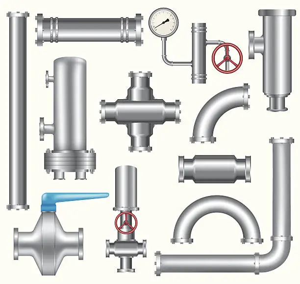 Vector illustration of Pipeline elements