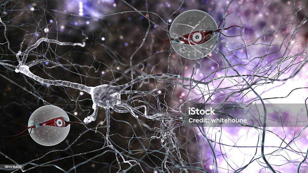 neurons und nanobots - Lizenzfrei Axon Stock-Foto