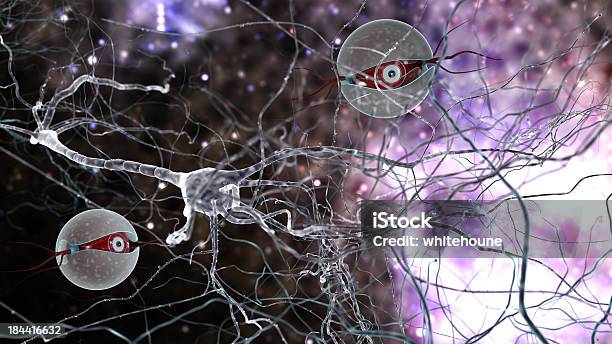 Photo libre de droit de Neurons Et Nanobots banque d'images et plus d'images libres de droit de Androïde - Androïde, Axone, Biologie