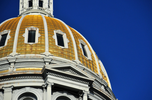Denver, Colorado, USA: Colorado State Capitol - 24 karat gold plate dome with lanter, commemorates Colorado's Gold Rush days - photo by M.Torres