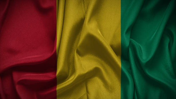 istock Close-up view of Guinea National flag. 1844178983