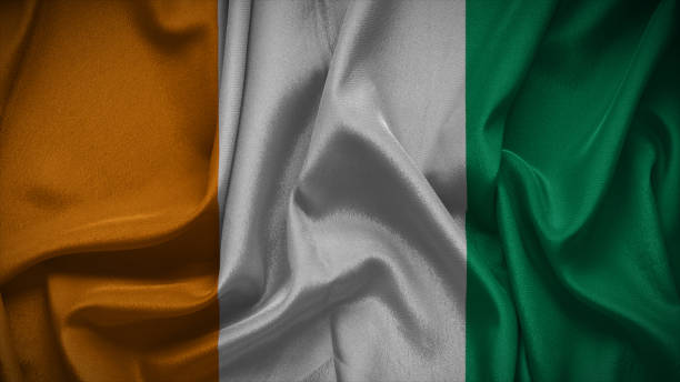 istock Close-up view of Ivory Coast National flag. 1844183140