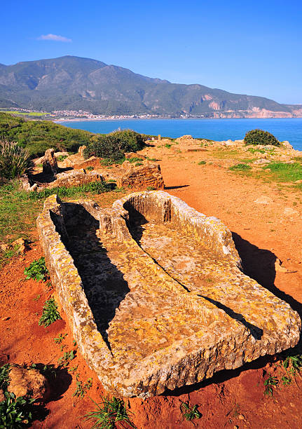 Tipaza, Algeria: twin tombs - Tipasa Roman ruins, Unesco World Heritage site - photo by M.Torres