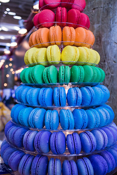 tower of colorful cookies
