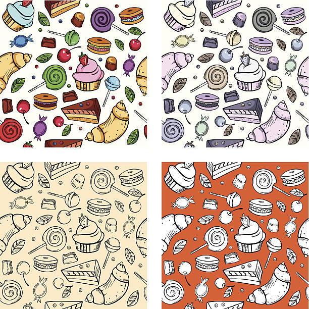 nahtlose muster. candy - quilt 60s 70s activity stock-grafiken, -clipart, -cartoons und -symbole