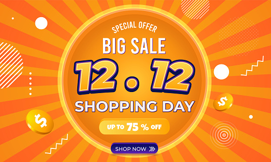 12 12 Shopping sale banner background design