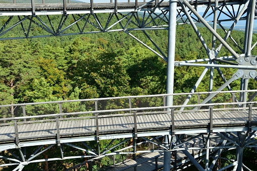 Tourist attraction observation trail above the treetops
