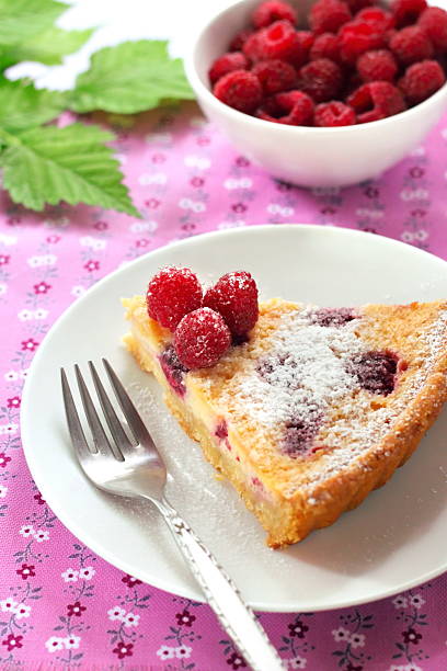 istock Almond tart with raspberries 184426527