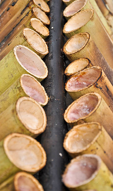 istock arrrang of Glutinous rice roasted in bamboo joints 184428774