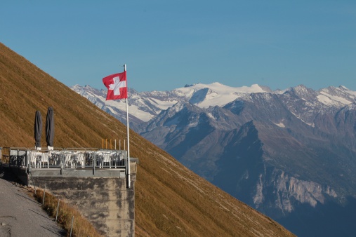 Terrace on the Brienzer Rothorn, Bernese Oberland.