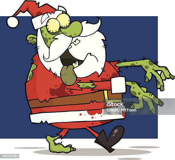 Ilustración de Zombie Santa Claus Con Fondo y más Vectores Libres de Derechos de Adulto - Adulto, Alegre, Alegría