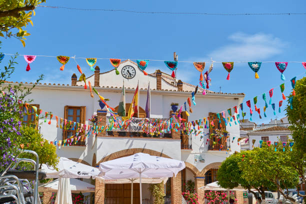 istock Brightly Colored Festival Decorations Ardales Spain 1844325603
