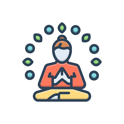 Icon for wellness, spirituality, yoga, relax, summation, wellbeing, exercise, fitness, meditation, workout, relaxation