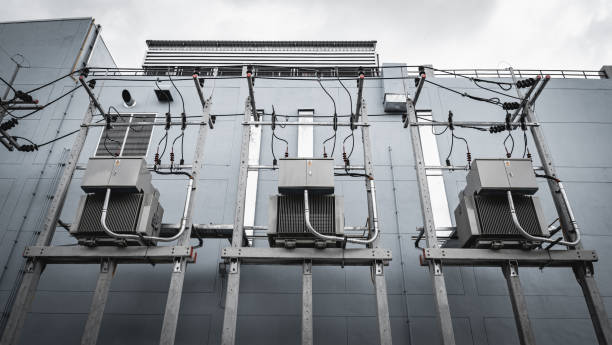 istock Electrical power and distribution electricity system at the building wall. 1844346008