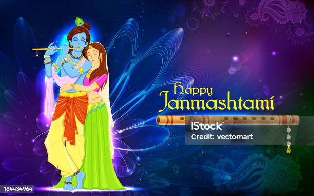 Radha And Lord Krishna On Janmashtami Stock Illustration - Download Image Now - Krishna, Celebration Event, Culture of India