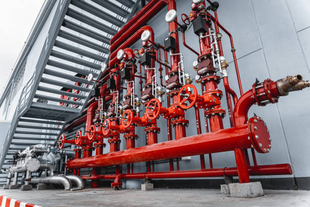 istock Header pipes valve zone and fire alarm control system at industrial plants 1844359699