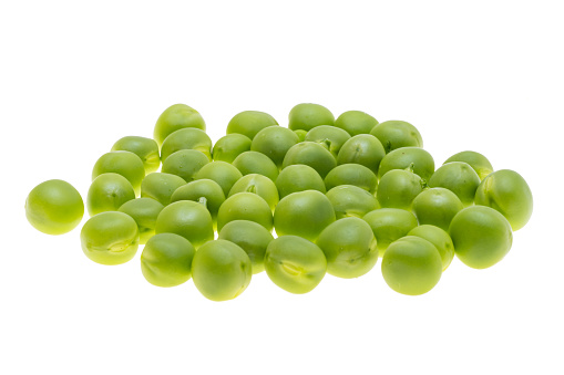 green peas isolated on white background
