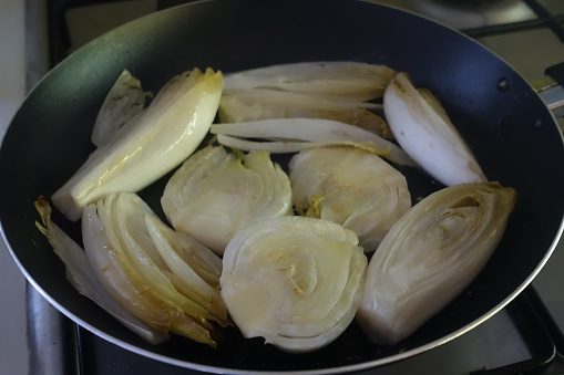 Endive and fennel browned during cooking