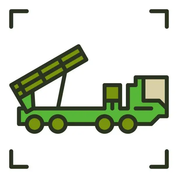 Vector illustration of Air Defense Truck vector concept colored icon or symbol