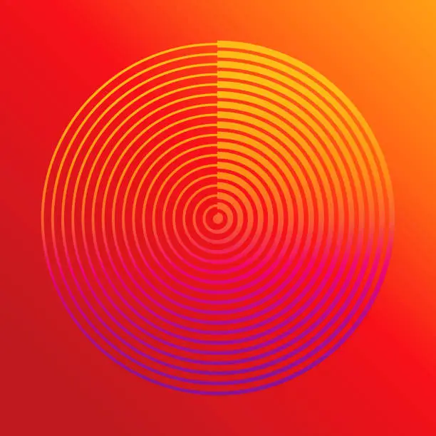 Vector illustration of Concentric circles abstract background