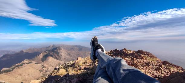 hiking in the heights of the Tikjda national park, Tamgout Lalla Khedidja the highest point of the Djurdjura massif in Kabylia. in Bouira Algeria