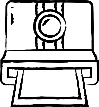 polaroid camera hand drawn vector illustration