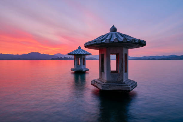 istock Sunset over West Lake in Hangzhou, China 1844461791