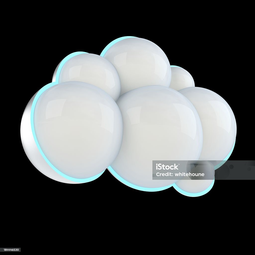 cloud concept cloud symbol made of glossy white spheres isolated on black Accessibility Stock Photo