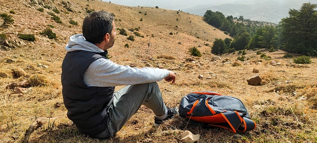 hiking in the heights of the Tikjda national park, Tamgout Lalla Khedidja the highest point of the Djurdjura massif in Kabylia. in Bouira Algeria