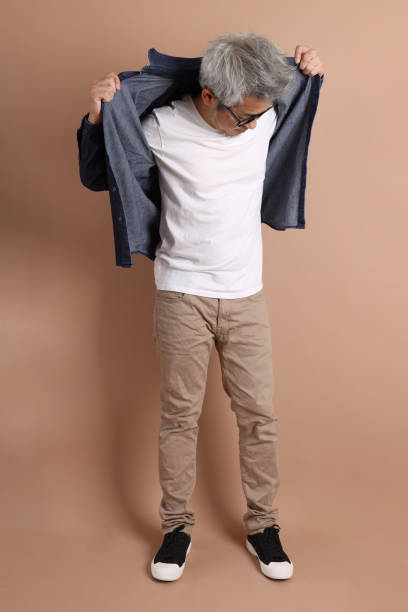 Asian energetic senior man