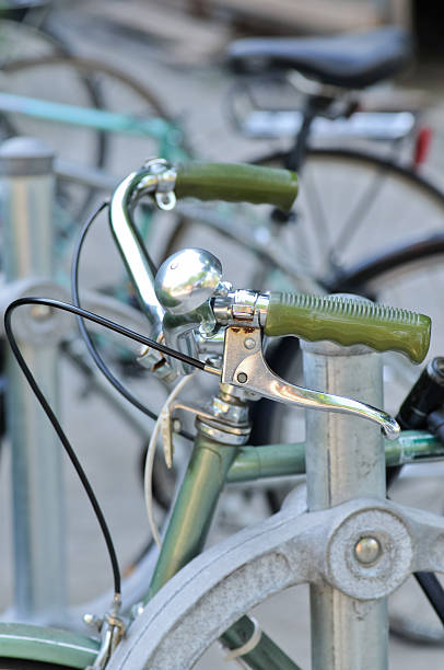 istock Green vintage bike handlebars 184448509