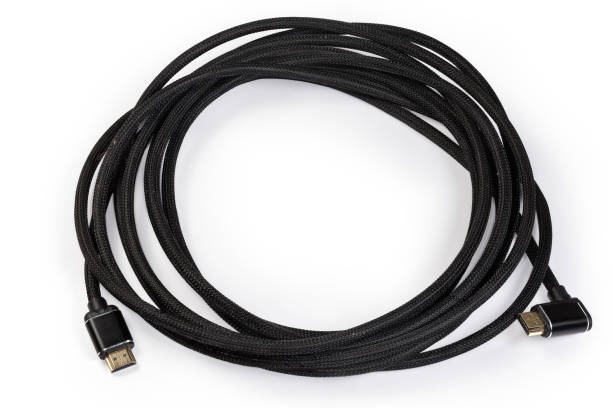 istock HDMI cable with full-size connectors on a white background 1844490754