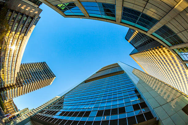 istock perspective of skyscrapers in Frankfurt 184450936
