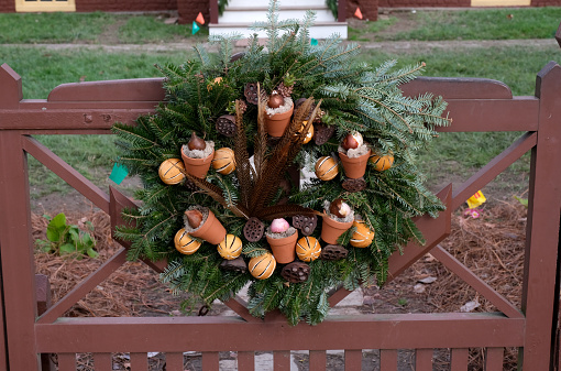 Colonial Christmas wreaths in their beautiful glory