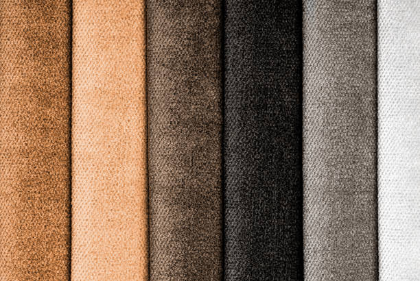 different types of fabrics with a color palette