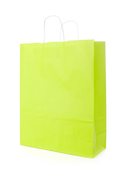 istock Green shopping bag isolated on white background 184452902