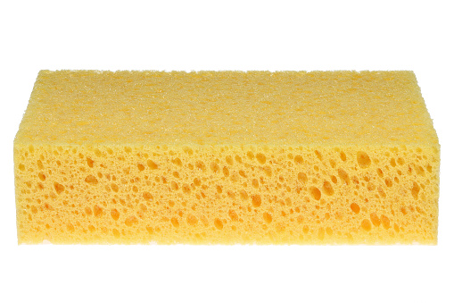 household sponge isolated on white background