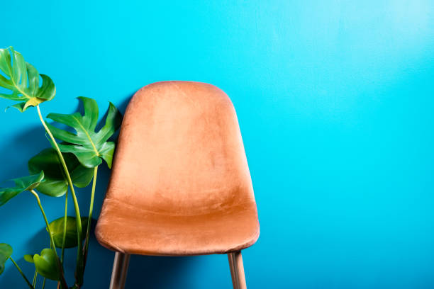istock Modern peach color Velour Chair 1844589911