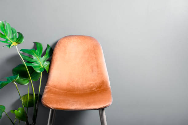 istock Modern peach color Velour Chair 1844589914