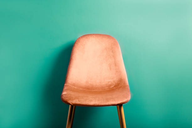 istock Modern peach color Velour Chair 1844589921