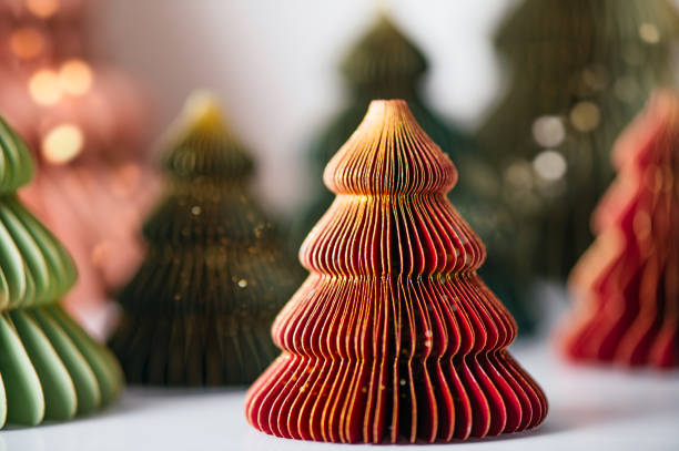 istock Trendy paper Christmas tree baubles 1844590460