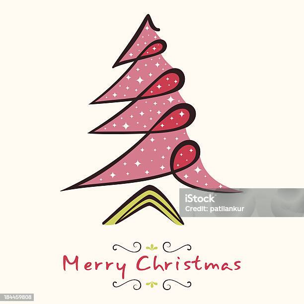 Merry Christmas Tree — стоковая векторная графика и другие изображения на тему Абстрактный - Абстрактный, Векторная графика, Время года