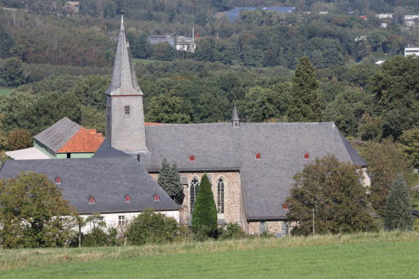 istock Oelinghausen monastery with dramatic sky in Arnsberg Sauerland 1844629744
