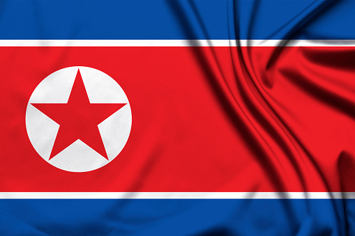 flag of korean people's democratic republic as background