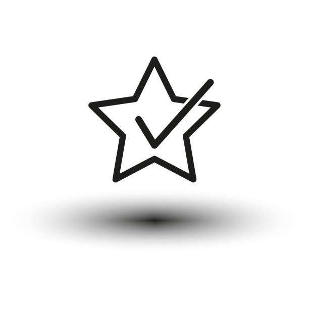 Star with checkmark icon. Vector illustration. EPS 10. Star with checkmark icon. Vector illustration. EPS 10. Stock image. celebrity endorsements stock illustrations