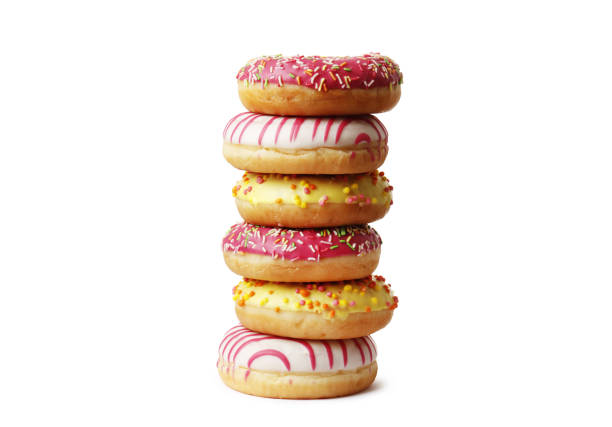 istock Sweet donuts with sugar icing isolated on a white background 1844669882