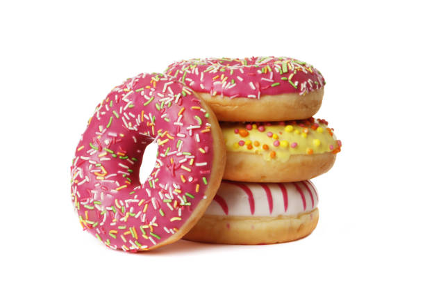 istock Sweet donuts with sugar icing isolated on a white background 1844670394