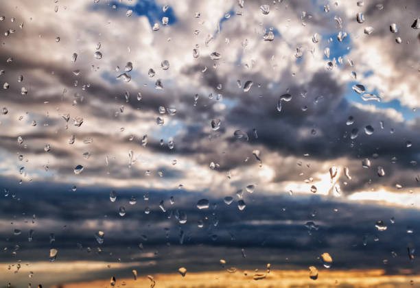 istock sky background with drops of water on the glass 1844687772